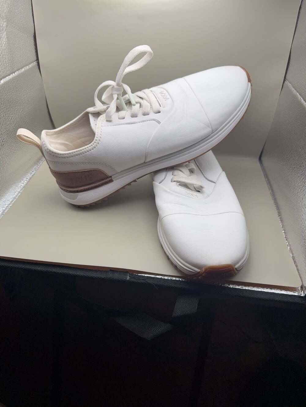 True Linkswear True Lux Pro Golf Shoes White/Brown Size 9.5